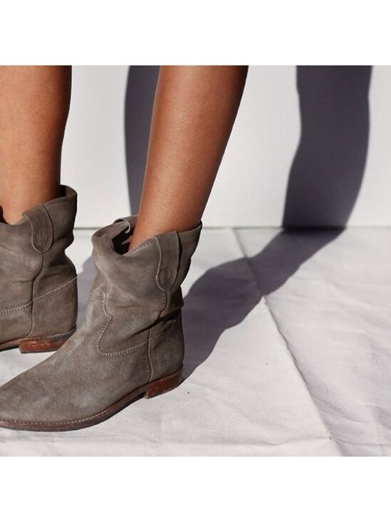 Isabel Marant Shoes - * Isabel Marant Etoile Crisi Slouchy Western Taupe Suede Boots Size 36